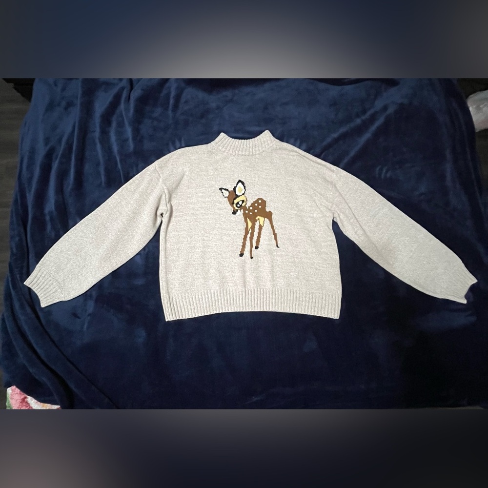 Disney Parks Bambi Mock Neck Knit Sweater